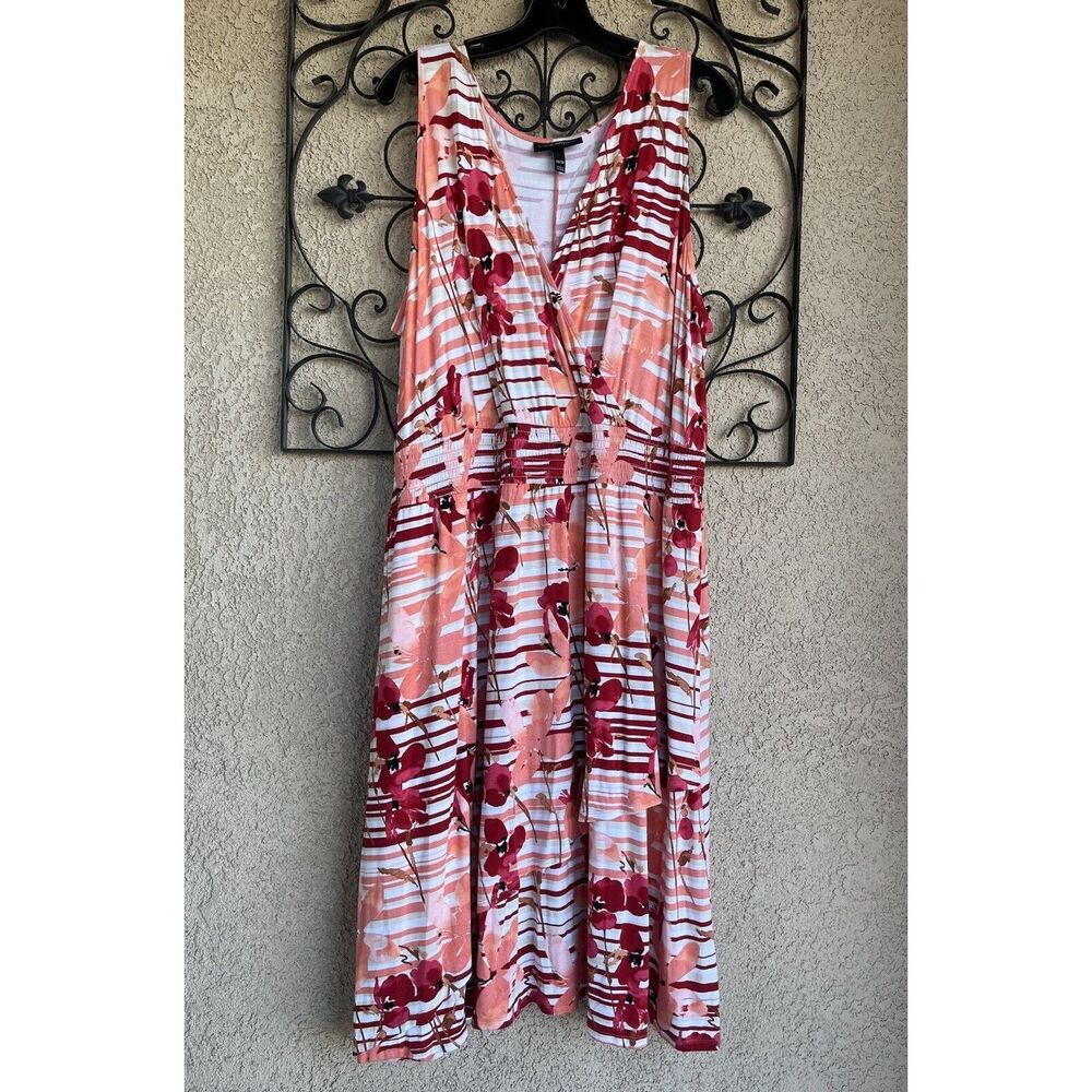 Lane Bryant Wrap Tiered Midi Dress - Size 18-20 - Multicolored